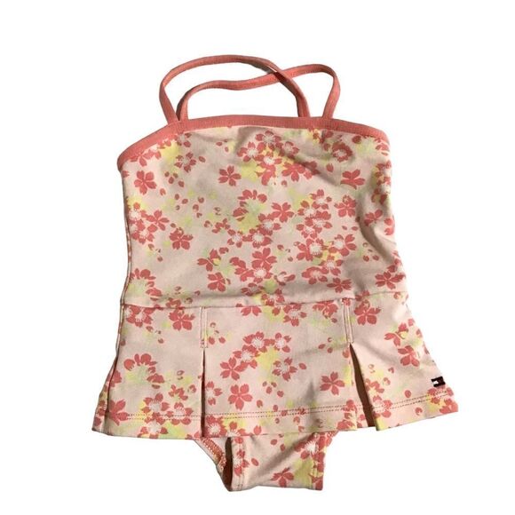 Tommy Hilfiger Baby Pink Floral Bathing Suit 12-18 months - Picture 1 of 5